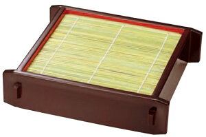 角セイロ 溜内朱 そばせいろ 底板付き 竹スダレ付(そばセイロ ソバ皿 そば皿 そばセイロ セイロ盛りそばせいろ ざるそばせいろ もりせいろ もりそばせいろ 盛りそば せいろ盛りそば皿 そ