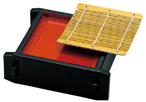 ミニセイロ 黒内朱 そばせいろ 底板付き 竹スダレ付(そばセイロ ソバ皿 そば皿 そばセイロ セイロ盛りそばせいろ ざるそばせいろ もりせいろ もりそばせいろ 盛りそば せいろ盛りそば皿