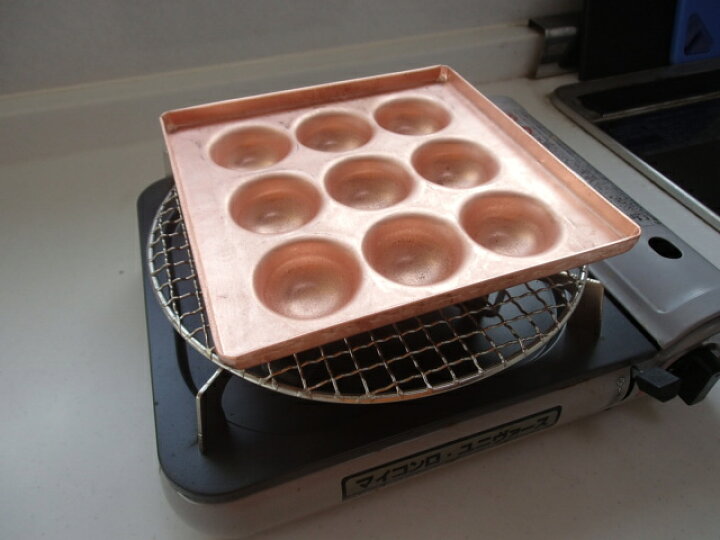 楽天市場】純銅製 たこ焼き器 9穴 日本製【 純銅 プロのたこ焼き 9穴 