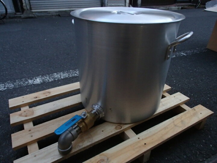 アルミ寸胴 蛇口付 60cm 蛇口付きアルミ寸胴 1 5インチ 蓋付 スープ鍋 コック付き 寸胴鍋 ラーメン スープ寸胴 日本製 寸胴 受注生産品 タンク 大鍋 アルミ 161リットル 蛇口付寸胴