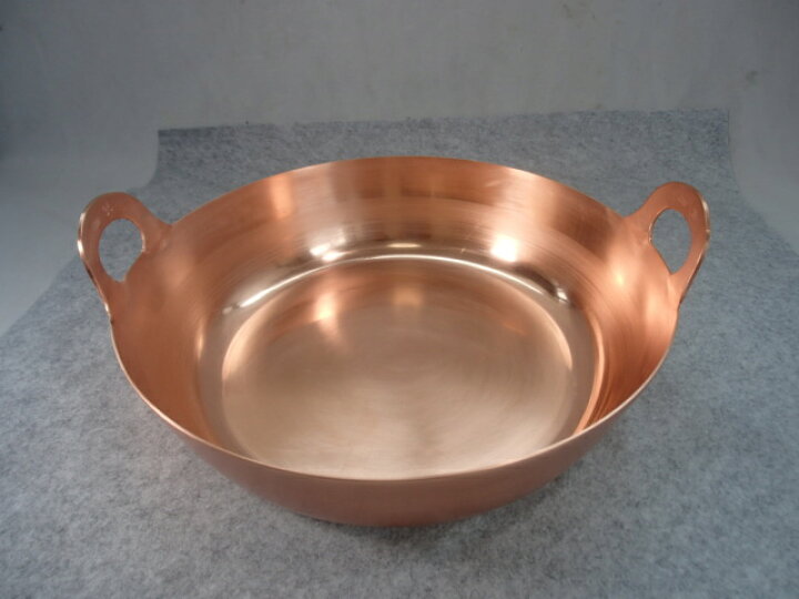 楽天市場】板厚2mm 純銅 天ぷら鍋 36cm 錫引き無しタイプ 内径360mm 
