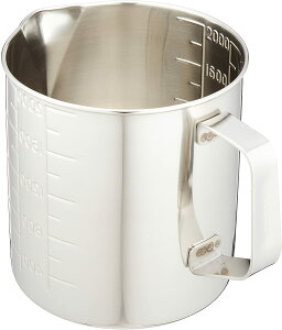 SA 18-8 ステンレス製 口付 水マス TKG 2000cc 計量カップ メジャーカップ 2リットル ステン計量カップ ( 口付 計量カップ 水ます はかり 計量コップ メジャー 水ます 目盛付き メジャーカップ 日