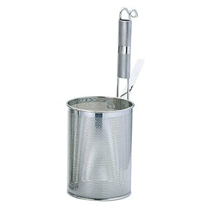 エコクリーン パイプ柄 パンチング スパゲティてぼ M UK18-8 パスタ揚げ スパゲティー揚 ステン 日本製 パスタてぼ パスタ 茹でかご てぼ ふりざる フリザル 茹でざる そば揚げ パスタテボ 麺