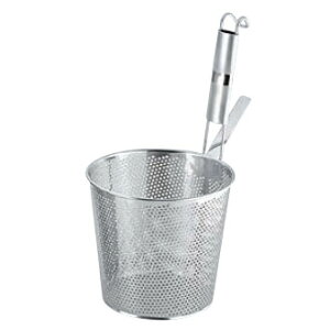 UK18-8パンチング パイプ柄平底うどん揚〈AUD-43〉(ふりザル 振りザル ラーメン ふりザル ラーメンてぼ そば揚げざる そば茹でかご ラーメンテボ テボ 振りかご ラーメンかご 日本製 ふりざる