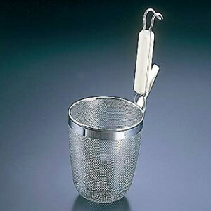 UK18-8 パンチング木柄丸底 うどんてぼ大 〈AUD-16〉そば茹でかご てぼ ふりざる フリザル 茹でざる そば揚げ テボ 麺 茹で揚げざる 麺ざる ソバ揚げざる 茹で麺 手付きざる 麺てぼ 麺テボ