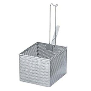 UK 18-8パンチング角型うどん揚ワイヤー柄 〈AUD-47〉(ふりザル 振りザル ラーメン ふりザル ラーメンてぼ そば揚げざる そば茹でかご ラーメンテボ テボ 振りかご ラーメンかご 日本製 ふり