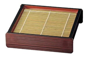 線筋 角セイロ 溜内朱 そばせいろ 底板付き 竹スダレ付(そばセイロ ソバ皿 そば皿 そばセイロ セイロ盛りそばせいろ ざるそばせいろ もりせいろ もりそばせいろ 盛りそば せいろ盛りそば