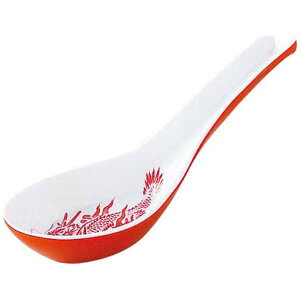 C-76 メラミン レンゲ 小 外赤 内白 ラーメンレンゲ レンゲ チャイナレンゲ チャーハンレンゲ ラーメン蓮華 中華レンゲ レンゲスプーン らーめんスプーン らーめんレンゲ 蓮華 れんげ ラーメ