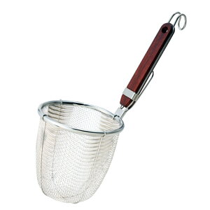 SA 18-8 ローズ柄うどんてぼ(8メッシュ)〈AUD-07〉そば茹でかご てぼ ふりざる フリザル 茹でざる そば揚げ テボ 麺 ソバ揚げざる 茹で麺 手付きざる 麺てぼ 麺テボ 茹でかご ざる ラーメンて