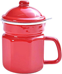 コージークック ホーロー 六角オイルポット 1.1リットル レッド オイルポット 小さめ 天ぷら油入れ 揚げ物オイルポット 油カス入れポット 天ぷら道具 蓋付オイルポット 揚げ物の油入れ 油入