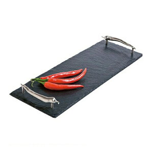 ジャストスレート サービングボード 手付 420×150×厚さ5mm ジャストスレート 創作料理 盛台 石の盛台 石盛台 天然石 1枚もの 石皿 すし盛台 創作盛台 鮨道具 にぎり鮨 盛り付け台 盛込器 すし