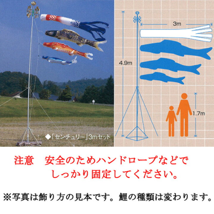 楽天市場】鯉のぼり 江戸錦庭園用スタンドセット 3mセット : 藤田 
