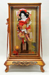 送料無料 初正月 正月飾り 初孫 羽子板飾り金襴押絵羽子板飾り まり飾り 13号 ガラスケース(SK‐13)セット