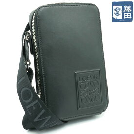 LOEWE ロエベ バーティカル クロスボディ バッグ サテンカーフ ショルダー ブラック 男女兼用 質屋 【中古】