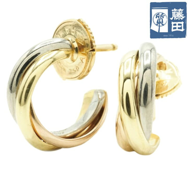 楽天市場】カルティエ Cartier トリニティ ピアス スリーカラー 