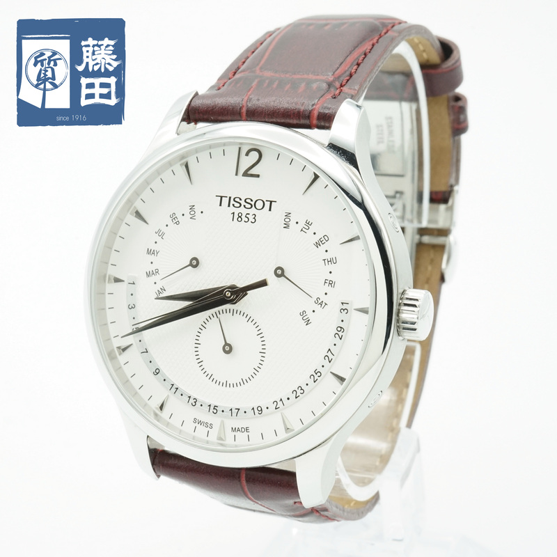 ティソ TISSOT トラディションパーペチュアルカレンダー T063637A 期間限定の激安セール 1853 腕時計 クォーツ 質屋 日本人気超絶の 中古