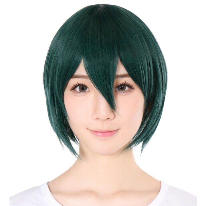 楽天市場 ウィッグ ショート ボブ フルウィッグ コスプレ ウイッグ ショート フルウイッグ アッシュ グリーン 緑髪 青髪 耐熱 かつら 男装 富士達 ふじたつ ショート シーウィード ウィッグ エクステ Tefure