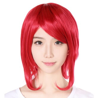 Fujitatsu Deep Red To Cut Out Wig Wolf Short Full Wig Costume