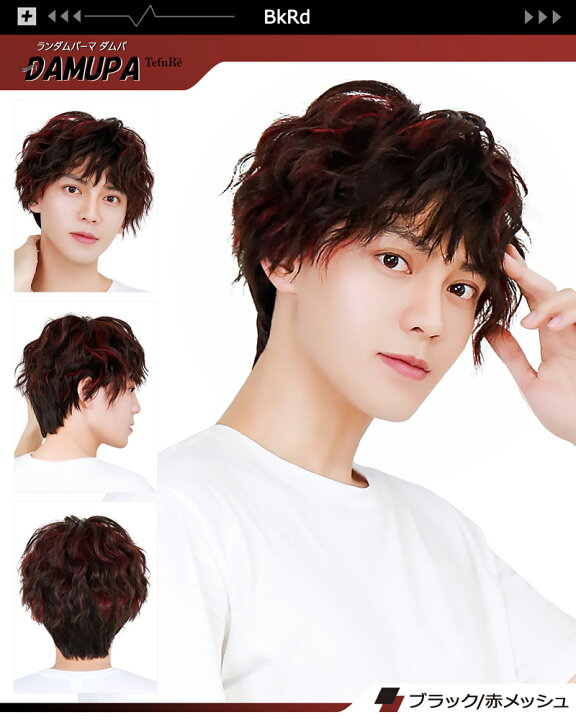 楽天市場 ウィッグ ショート ボブ メンズ ウイッグ フルウィッグ 男性 かつら 自然 全頭かつら アッシュ 髪 ブラック 黒 アッシュグレー 耐熱 ランダムパーマ Damupa ダムパ ウィッグ エクステ Tefure