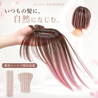 部分ウィッグ 頭頂部 ハイライト メッシュ ヘアピース 白髪隠し ボリュームアップ 耐熱ファイバー 人毛ミ…