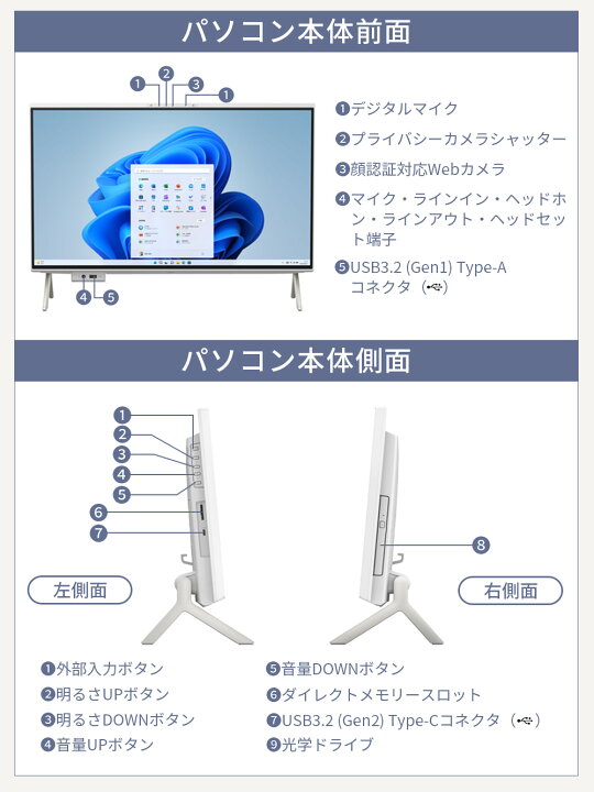楽天市場】【公式・新品：送料無料】 デスクトップパソコン 一体型 