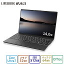 【公式・新品:送料無料】ノートパソコン office付き 新品 おすすめ 富士通 FMV LIFEBOOK UHシリーズ WU4/J3 FMV Zero【WEBオリジナルベースモデル】14.0型 Windows11 Pro Core Ultra7 メモリ32GB SSD512GB 大容量バッテリ office 搭載モデル RK_WU4J3_A014