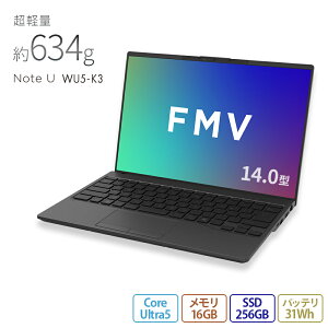 �y�����E�V�i:���������z�m�[�g�p�\�R�� �V�i �������� �x�m�� FMV Note U WU5-K3 FMV Zero�yWEB�I���W�i���x�[�X���f���z�y���y�ʁz14.0�^ Windows11 Home Core Ultra5 ������16GB SSD256GB ���ڃ��f�� office�Ȃ� 