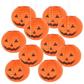 ハロウィン 飾り 提灯 10個入 飾り付け 紙ちょうちん 装飾 カボチャ 25cm ちょうちん ランタン パンプキン ハロウィン飾り デコレーション オーナメント インテリア グッズ Halloween