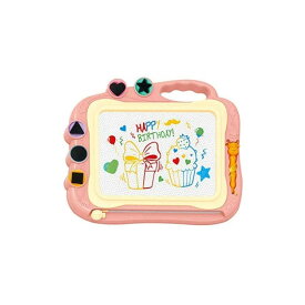 お絵描きボード 大画面（35.5*28.5cm） かいて育脳 知育玩具シリーズ 持ち手付 カラフル (ピンク)