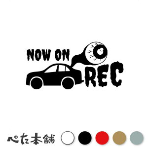 カッティングステッカー NOW ON REC 目玉 ドラレコ 後方録画中 車 トラック ドライブレコーダー バイク かっこいい おしゃれ ドラレコ搭載車 特大 大きい