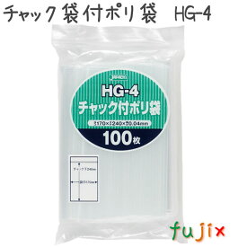 チャック袋付ポリ袋 LDPE 透明 0.04mm 3500枚／ケース HG-4 ジャパックス