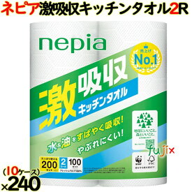 【10ケース分】ネピア 激吸収キッチンタオル 100カット 2×24個／ケース