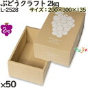 【ポイント5倍 要エントリー】ぶどう 化粧箱 L-2528 ぶどうクラフト 2kg 50個(10×5)／ケース フルーツ用 ギフト用 ギ…