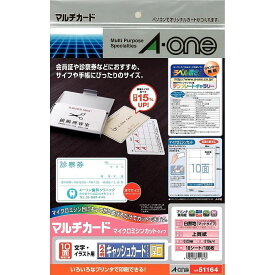 【メール便発送】エーワン マルチカード 厚口 キャッシュカードサイズ 100枚分 51164【代引不可】