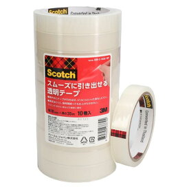 （まとめ買い）スリーエム スコッチ スムーズに引き出せる透明テープ 幅18mm×35m 10巻入 600-3-1835-10P 〔×3〕 【北海道・沖縄・離島配送不可】