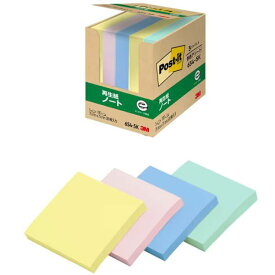 （まとめ買い）スリーエム ポストイット 付箋 再生紙ノート 75×75mm 100枚×5パッド 多色アソート 654-5K 〔×3〕 【北海道・沖縄・離島配送不可】