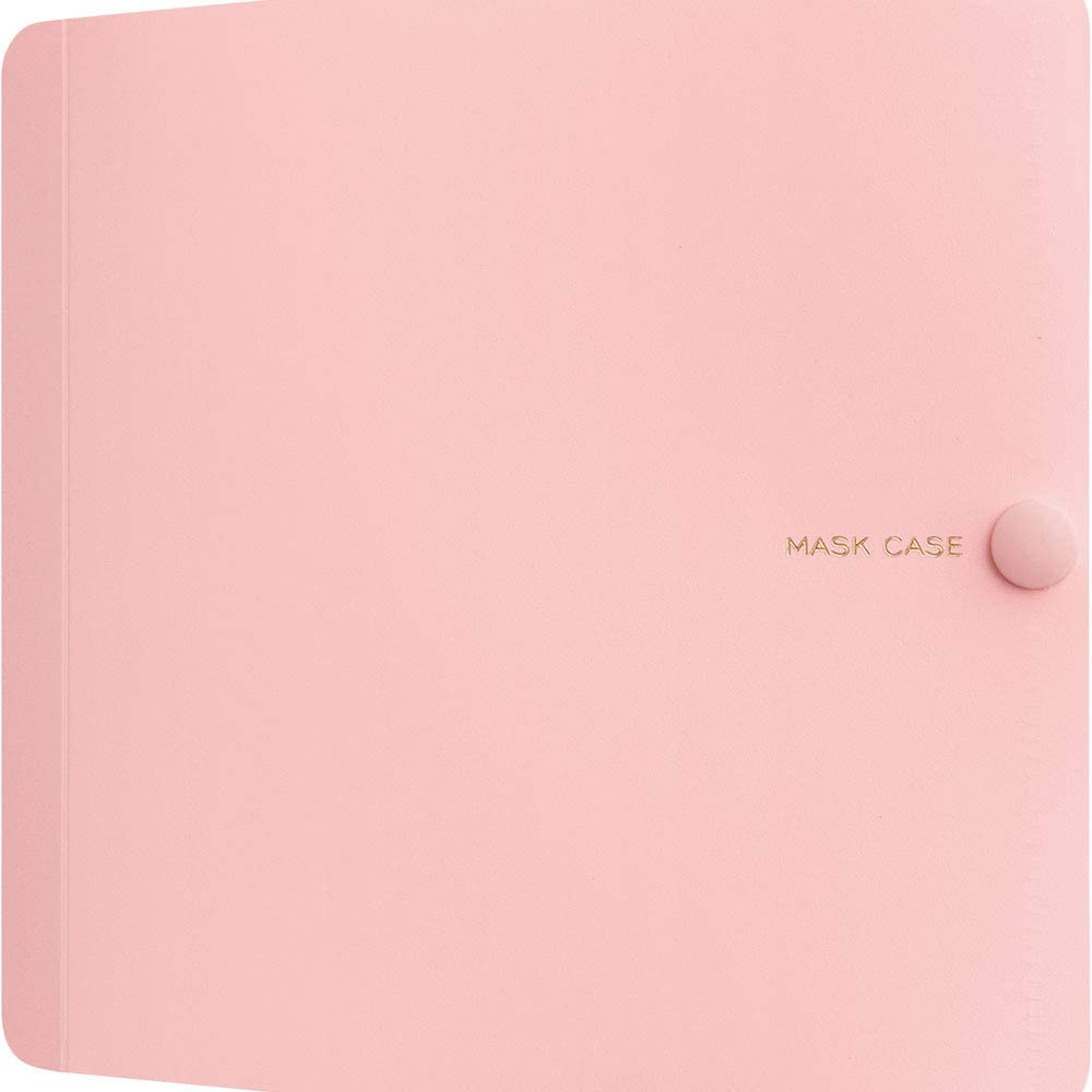 （まとめ買い）キングジム 抗菌マスクケース 布・ポリウレタン用 2サイズ（マスク二つ折り） ピンク MC1006ヒン 〔5個セット〕