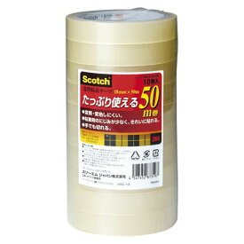 （まとめ買い）スリーエム 透明粘着テープ18mm 500-3-18-10P 〔×3〕【北海道・沖縄・離島配送不可】