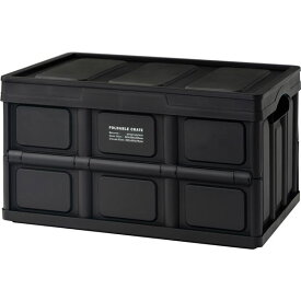 フォルダブル クレート/収納ボックス 約W52.5×D35.5×H29.5cm ブラック 完成品