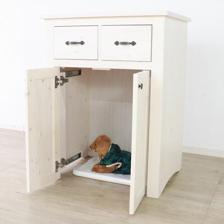 楽天市場】ペットトイレ収納キャビネット WH ホワイト 組立品 : フジックス