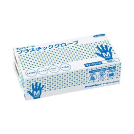 (まとめ) 日本製紙クレシア プロテクガード プラスチックグローブ M 白 1000枚(100枚×10箱) 〔×3セット〕