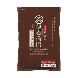 （まとめ）宇治の露製茶 伊右衛門炒り米入りほうじ茶ティーバッグ 2g 1パック（120バッグ）〔×10セット〕 【北海道・沖縄・離島配送不可】