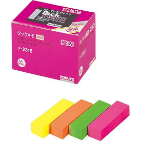 （まとめ買い）コクヨ タックメモ 徳用 蛍光色タイプ付箋 52×14.5mm 25冊 4色ミックス メ-2315 〔×3〕【北海道・沖縄・離島配送不可】