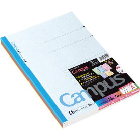 （まとめ買い）コクヨ ノート キャンパスノート カラー表紙 A4 A罫 5色パック ノ-203CAX5 〔×3〕【北海道・沖縄・離島配送不可】
