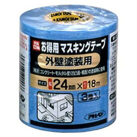 （まとめ買い）アサヒペン PCお徳用マスキングテープ 24X3巻入り 外壁塗装用 〔×5〕【北海道・沖縄・離島配送不可】