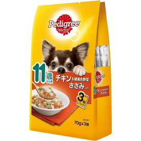 ペディグリー P121 11歳から用 チキン&緑黄色野菜とささみ入り 70g×3袋 犬用 ドッグフード【代引不可】【北海道・沖縄・離島配送不可】