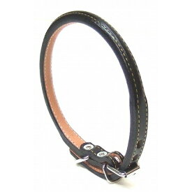 岡野製作所 ONロール丸首輪 #4 黒 (中型犬)【代引不可】【北海道・沖縄・離島配送不可】