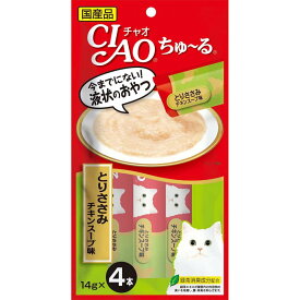 （まとめ買い）いなばペットフード CIAO ちゅ〜る とりささみ チキンスープ味 14g×4本 SC-107 猫用 〔×24〕【代引不可】【北海道・沖縄・離島配送不可】