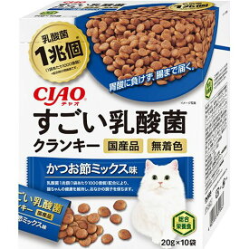 （まとめ買い）いなばペットフード CIAO すごい乳酸菌クランキー かつお節ミックス味 20g×10袋 猫用おやつ 〔×6〕 【北海道・沖縄・離島配送不可】