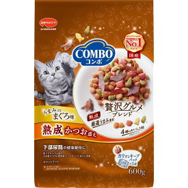 （まとめ買い）日本ペットフード コンボ キャット まぐろ味・熟成かつお添え 600g(120g×5袋) 猫用フード 〔×6〕 【北海道・沖縄・離島配送不可】